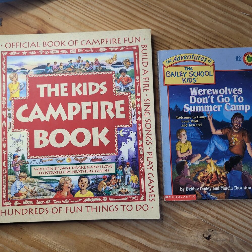 The Kids Campfire Book and Werewolves Don't Go to Summer Camp Vintage Book Lot